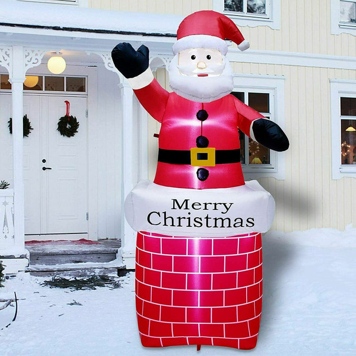 7Ft Inflatable Christmas Santa Claus Xmas Decoration LED Lights Holiday Blow Up