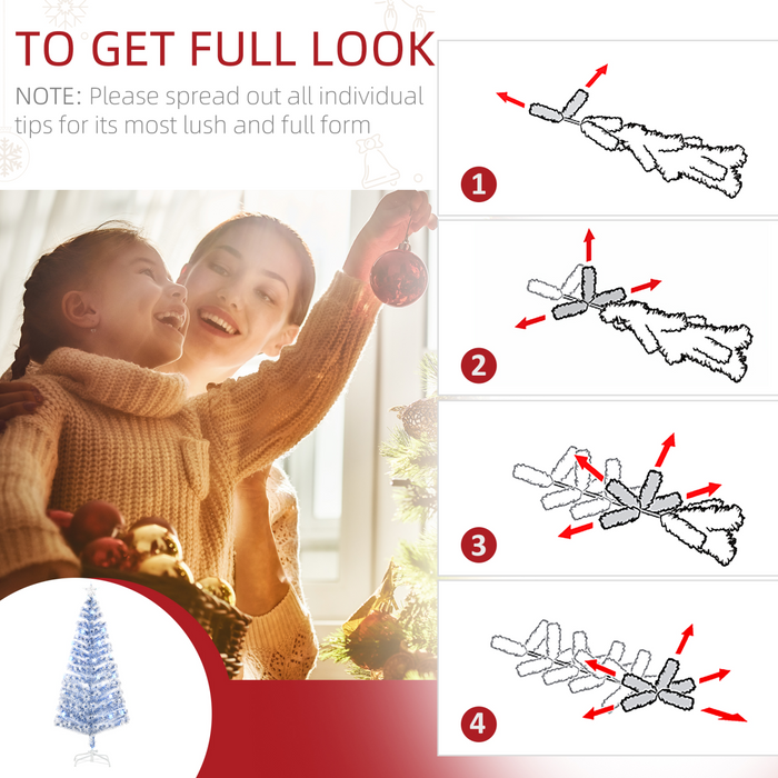 Artificial Christmas Tree – White & Blue LED-Lit Holiday Design - Samanta Factory