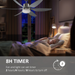 Reversible Ceiling Fan with Light, 3 Blades LED Lighting Remote Silver Fan - Samanta Factory