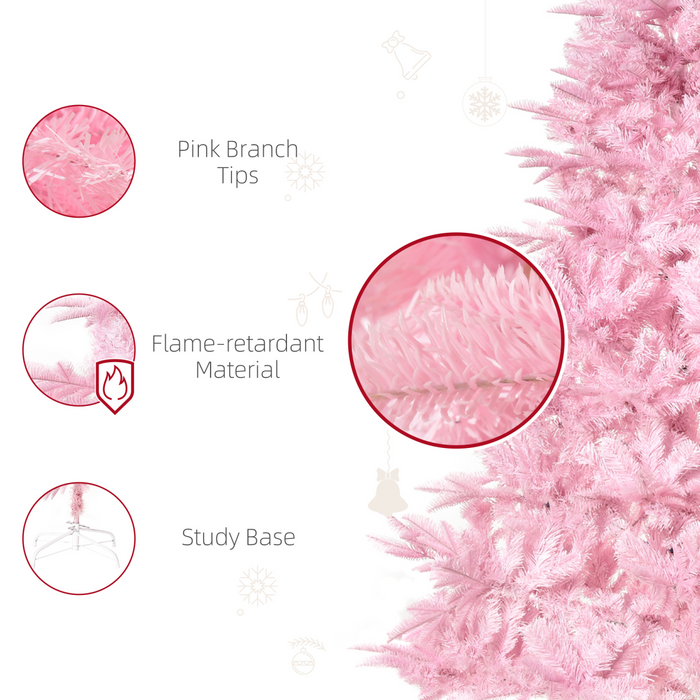 6ft Artificial Christmas Tree – Vibrant Pink Full-Branch Design - Samanta Factory