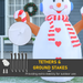 Inflatable Decoration – Snowman with Rotating 3-Colour Light - Samanta Factory