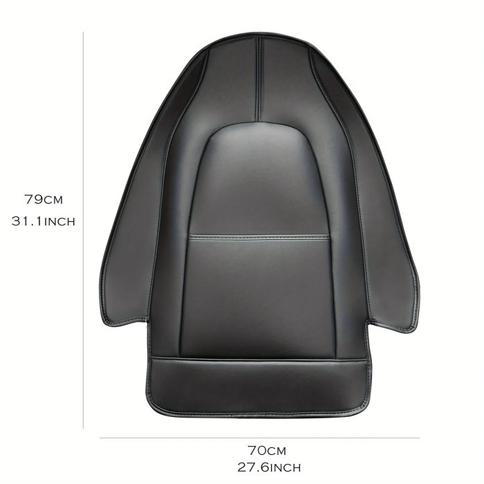 Black waterproof seat back protector with pocket for Tesla Model 3 and Model Y