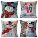 4 Pcs Christmas Cushion Cover Snowman Pillow Case Home Sofa Throw Decor Xmas 18"