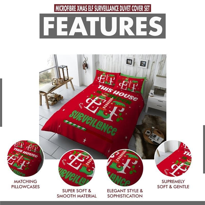 Xmas Duvet Quilt Cover Pillowcase Soft Reversible Printed Bedding Set All Size