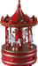 Mechanical Carousel Music Box Wooden Christmas Decoration Ornament Festive RED