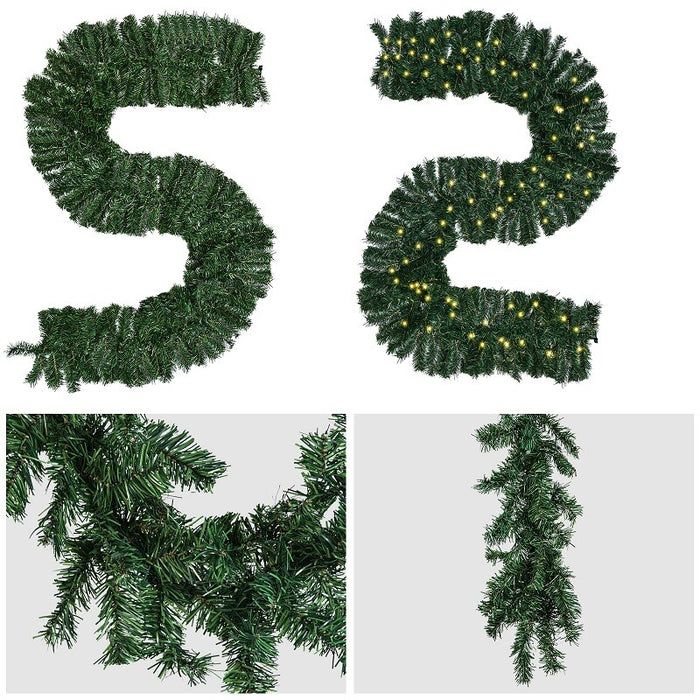 16Ft Christmas Garland with Lights Pre Lit for Door Wreath Stair Fireplace Tree