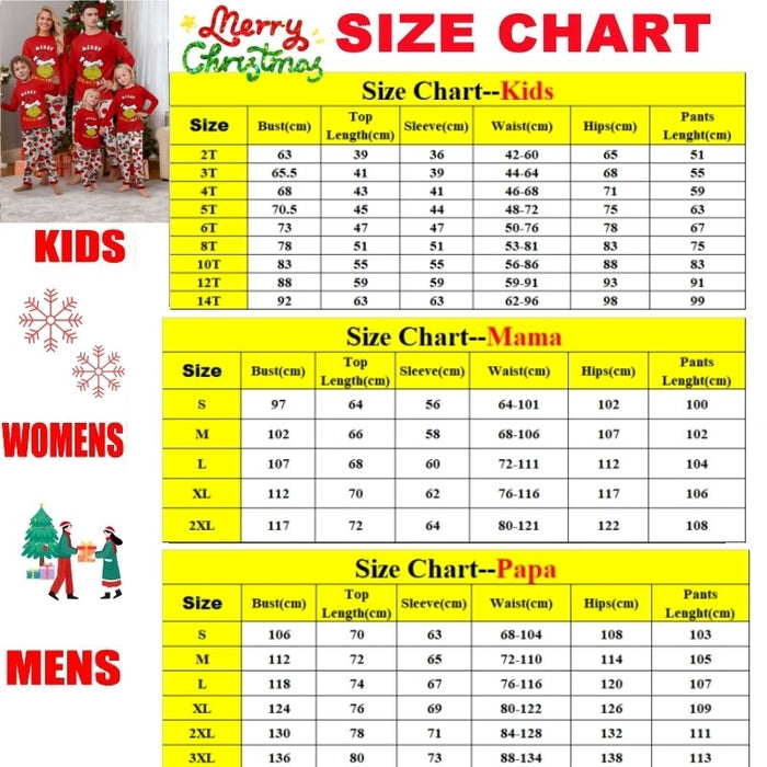 Christmas Family Matching Pyjamas Adults Kids Funny Grinch Nightwear Pajamas Pjs