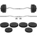 Ergonomic curl bar weightlifting set with adjustable plates and star locks – compact home gym equipment