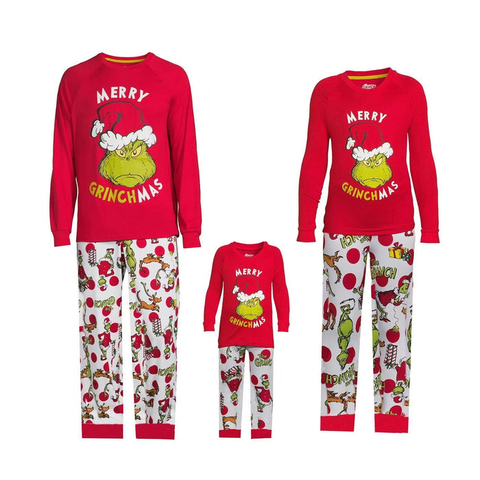 Christmas Family Matching Pyjamas Adults Kids Funny Grinch Nightwear Pajamas Pjs