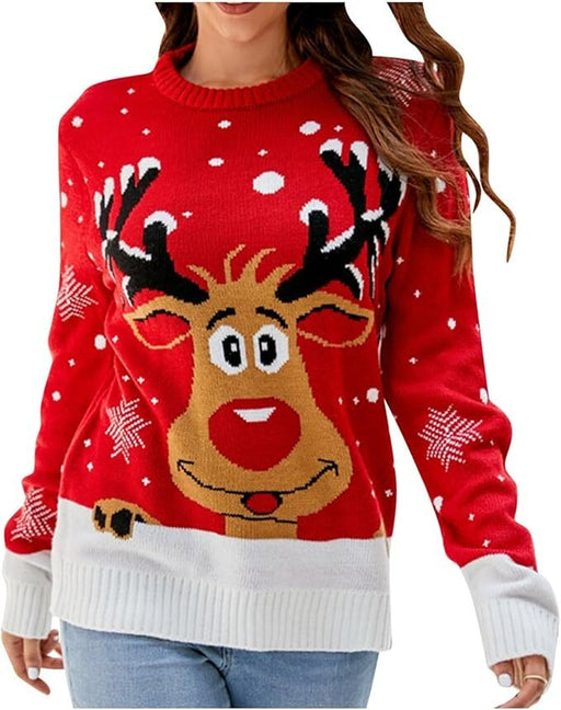 Kids Christmas Jumper Unisex Girl Boy Reindeer Merry Xmas Knitted Sweater Top