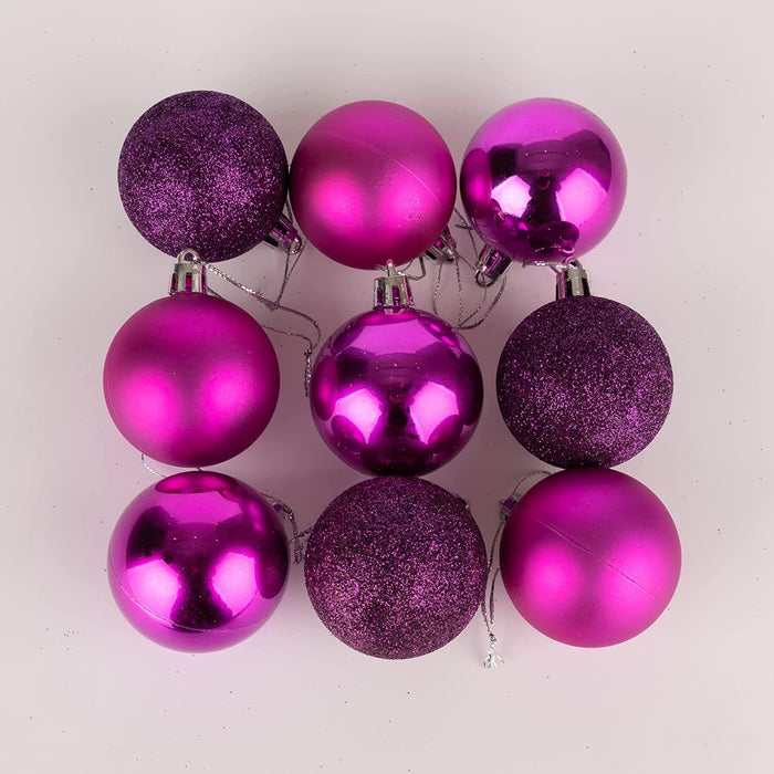 Christmas Baubles Hanging Decoration Shiny Glitter Balls Xmas Tree Ornament 50Mm