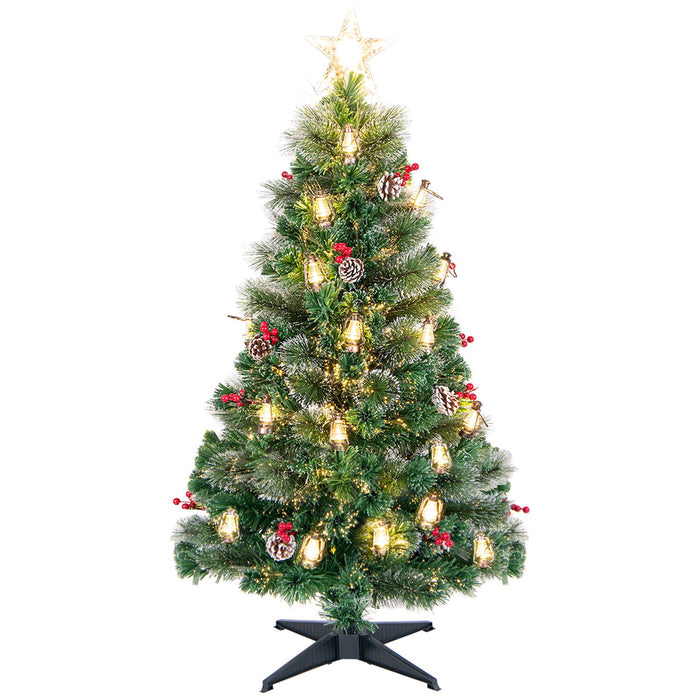 150/180CM Artificial Christmas Tree with 8 Lighting Modes and Optical Fibers