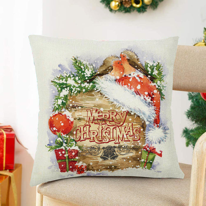 Christmas Pillow Case Cushion Cover Xmas Santa Claus Tree Snow Home Decor 45*45