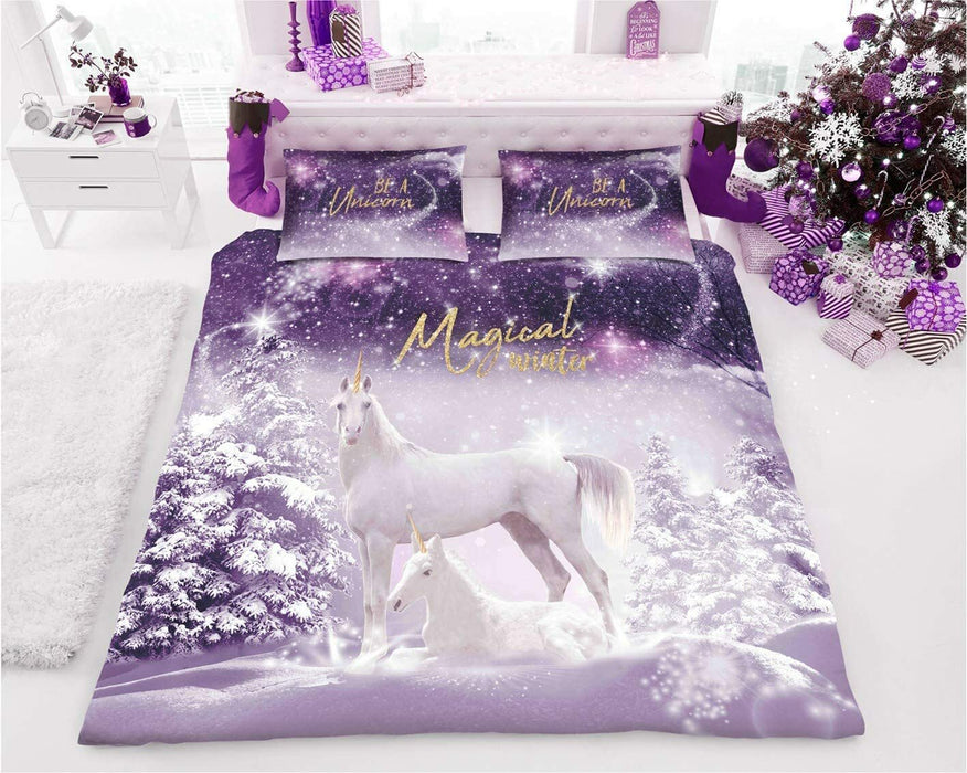 CHRISTMAS XMAS DUVET COVER SET Reversible Quilt Bedding Single Double King Size