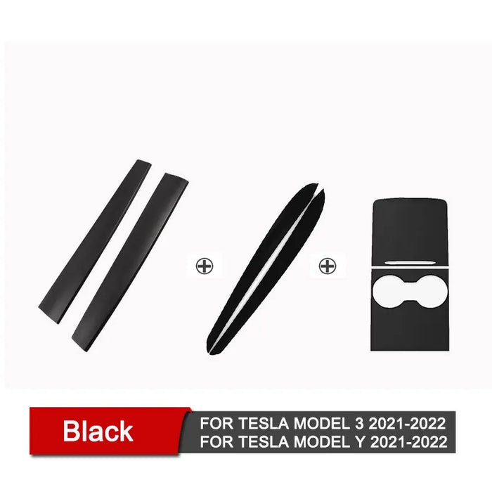 Dashboard Cover for Tesla Model 3 Y Car Door Trim Center Console Carbon Fiber ABS Stickers Interior Accessories 2017-2021 2022