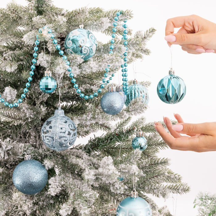 100 Christmas Baubles Tree Hanging Balls Xmas Party Beads Ornament Mixed Sizes