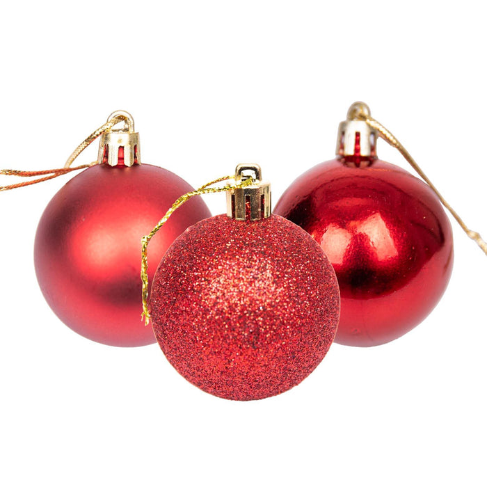 Christmas Baubles Hanging Decoration Shiny Glitter Balls Xmas Tree Ornament 50Mm