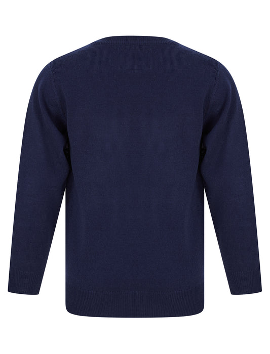 Kids Boys Christmas Jumper Santa Head Repeat Xmas Sweater Pullover Novelty