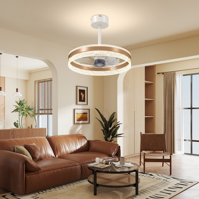 Modern LED Ceiling Fan with Light – 6-Speed Reversible Motor & Remote Control - Samanta Factory