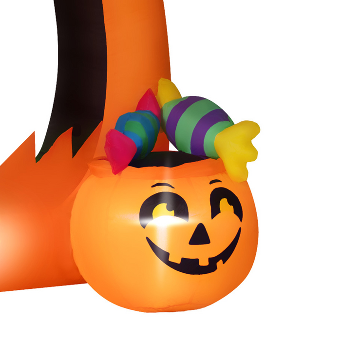 Inflatable Halloween Pumpkin Archway – 150cm with Cute Ghost & LED Lights - Samanta Factory