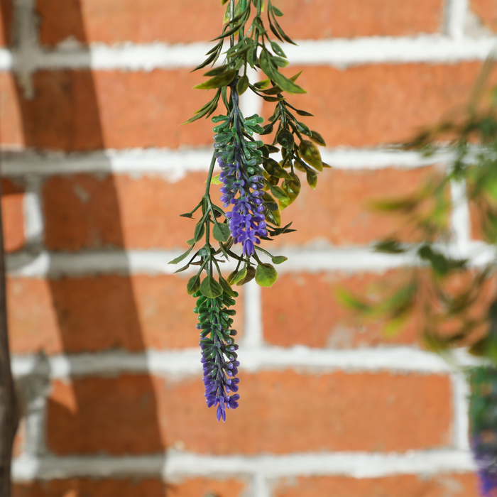 Artificial Lavender Hanging Basket – Realistic UV-Protected Faux Flowers for Indoor & Outdoor Decor