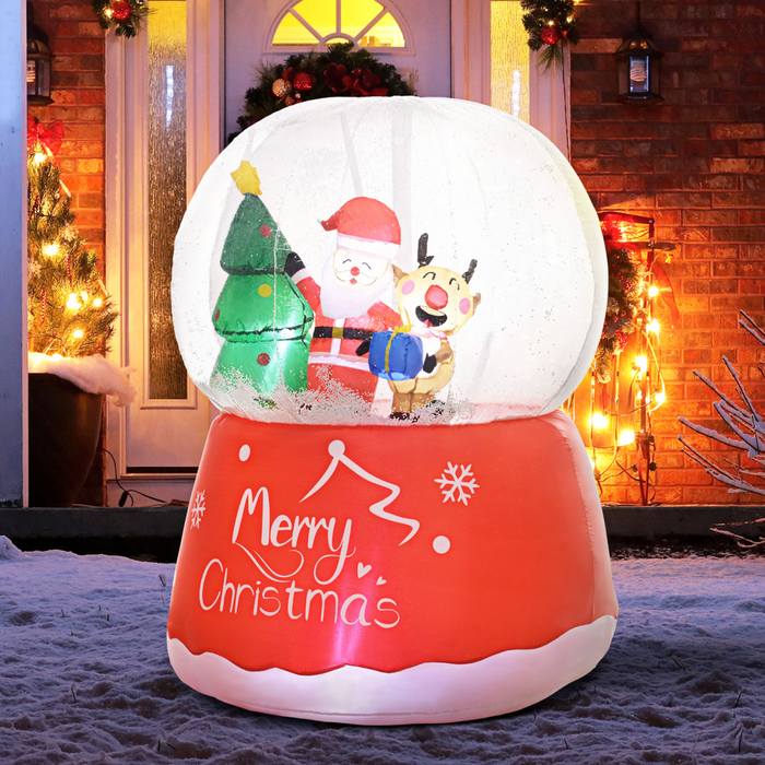 Inflatable Snow Globe – LED Santa, Reindeer & Xmas Tree 5.5ft - Samanta Factory