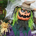 Halloween Pumpkin Scarecrow Animatronic – Touch & Sound Activated with Glowing Red Eyes - Samanta Factory