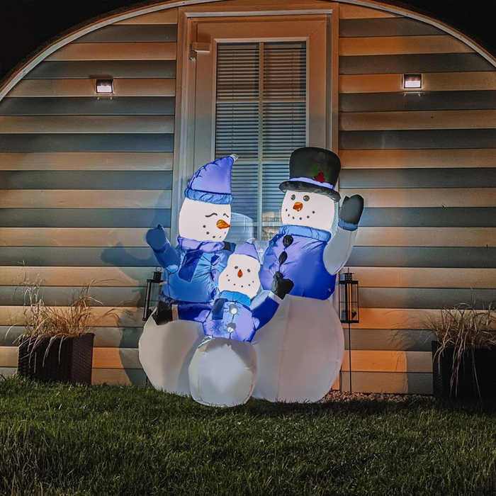 Christmas weather-Resistant Light-Up Snowmen Trio for Indoor & Outdoor Displays - Samanta Factory