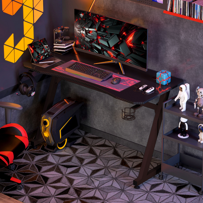 Gaming Desk Steel Frame – Z-Shape Base with Cup & Headphone Holder