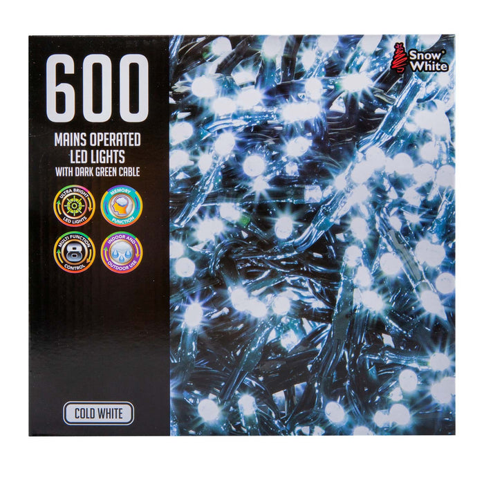 Christmas Lights 600 LED 18M Xmas Tree Lights - Fairy Lights Cool White