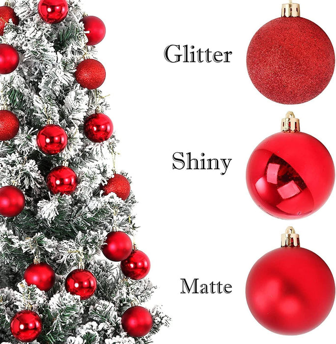 Christmas Baubles Hanging Decoration Shiny Glitter Balls Xmas Tree Ornament 50Mm