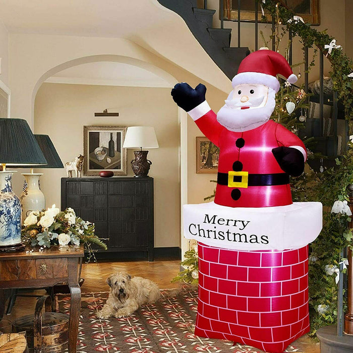 7Ft Inflatable Christmas Santa Claus Xmas Decoration LED Lights Holiday Blow Up