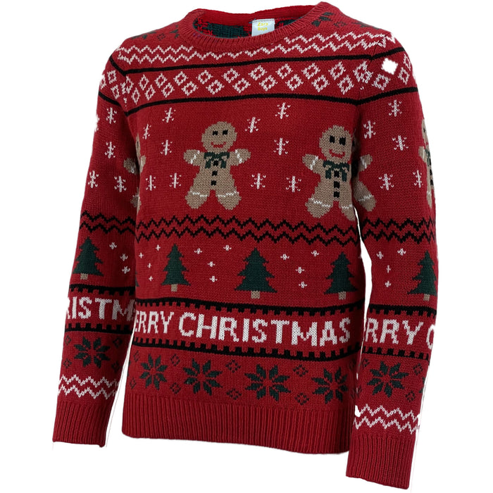 Kids Vintage Christmas Eve Novelty Festive Knitted Sweater Crew Neck Xmas Jumper