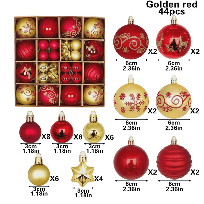 44X Large Christmas Baubles Xmas Tree Balls Decor Party Wedding Ornament Gift UK