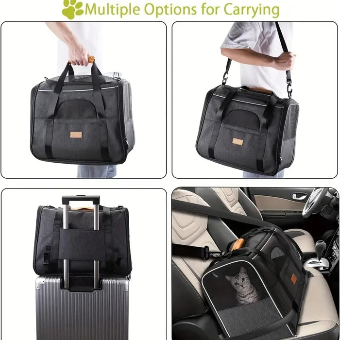 Airline-Approved Pet Carrier Bag – Breathable & Safe Travel Crate for Small Pets