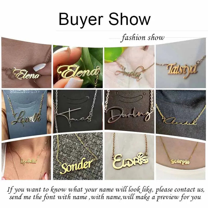 Custom Name Necklace – Personalized Pendant for Women Sf