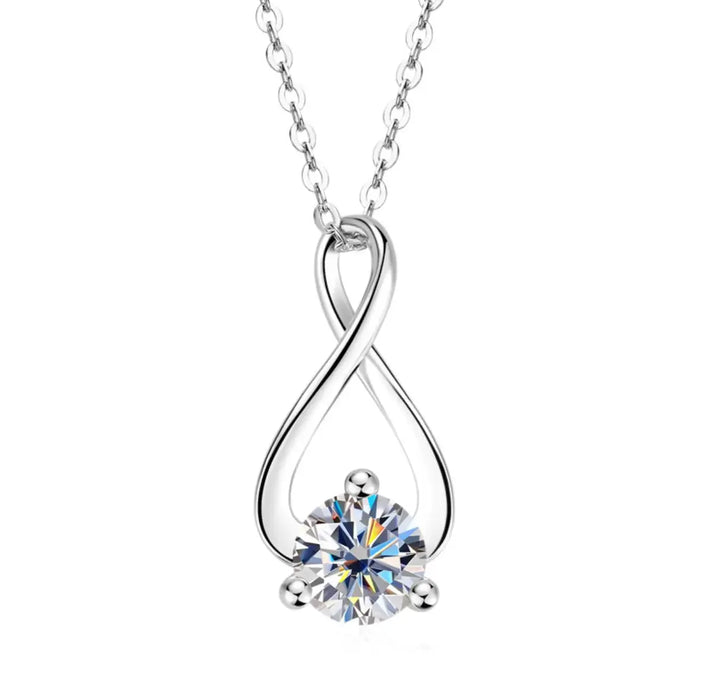 Moissanite Pendant Necklace – D Color VVS1 Twisted Design SF