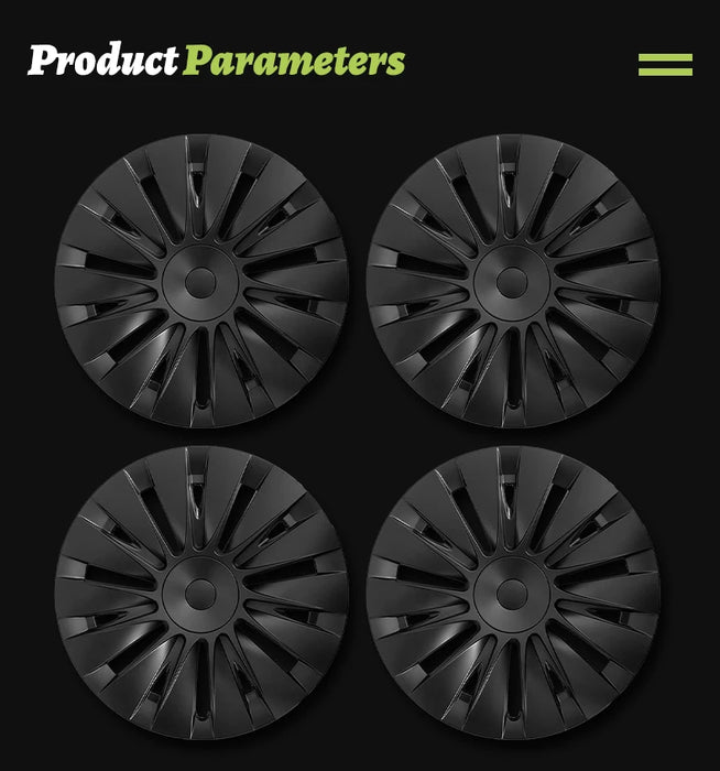 4PCS Wheel Cap Design For Tesla Model Y 2020-2024 19 Inch Right＆Left Hubcaps Cyclone Cover Wheel Cover Replacement Accessories - Samanta Factory