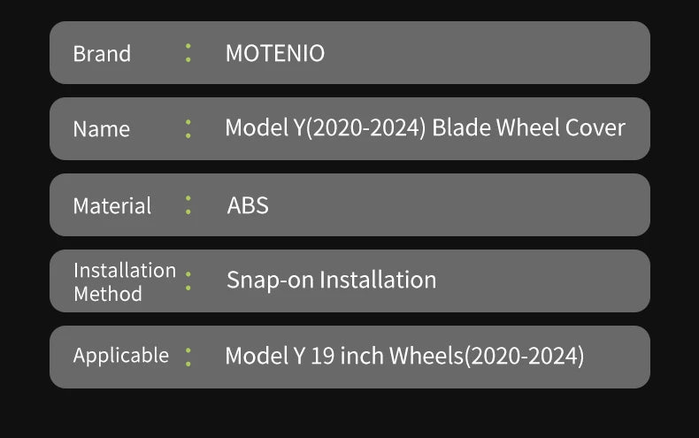 4PCS Wheel Cap Design For Tesla Model Y 2020-2024 19 Inch Right＆Left Hubcaps Cyclone Cover Wheel Cover Replacement Accessories - Samanta Factory