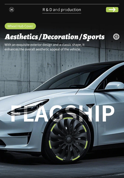 4PCS Wheel Cover Design For Tesla Model 3 Highland 2023-2025 18 Inch Right＆Left Hubcaps Storm Style Wheel Cover Accessories - Samanta Factory