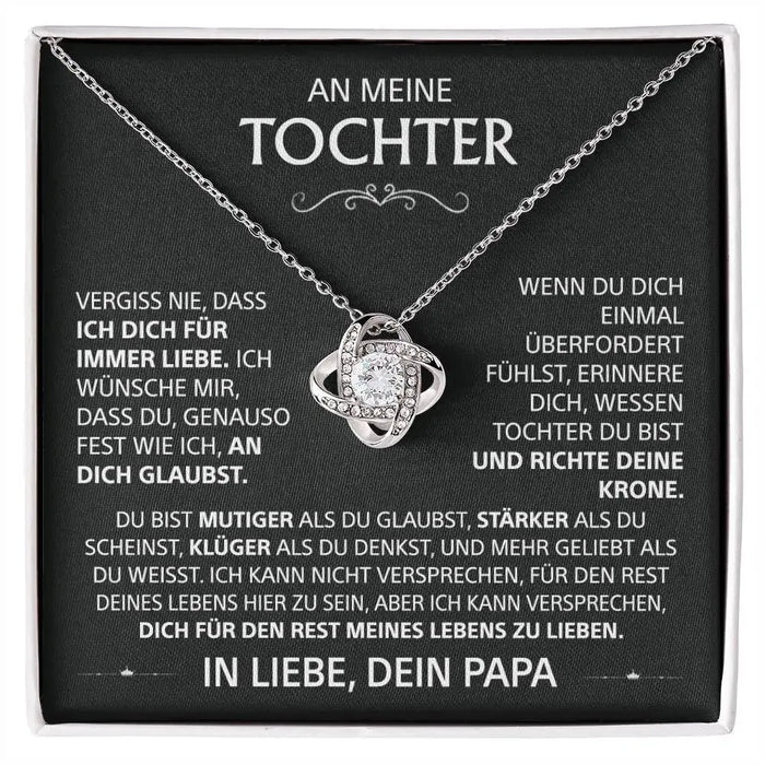 Heart Knot Pendant Necklace – Sparkling Zircon Gift for Daughters SF