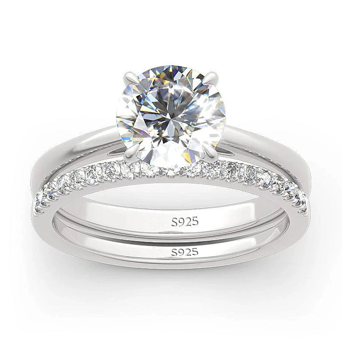 Moissanite Engagement Ring – 2.0ct Round Center Stone