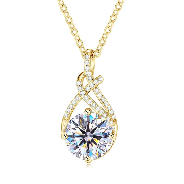 Moissanite Pendant Necklace – D Color VVS1 Twisted Design SF