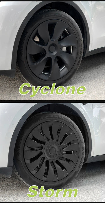 4PCS Wheel Cap Design For Tesla Model Y 2020-2024 19 Inch Right＆Left Hubcaps Cyclone Cover Wheel Cover Replacement Accessories - Samanta Factory