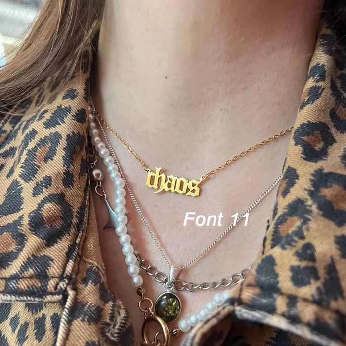 Custom Name Necklace – Personalized Pendant for Women Sf