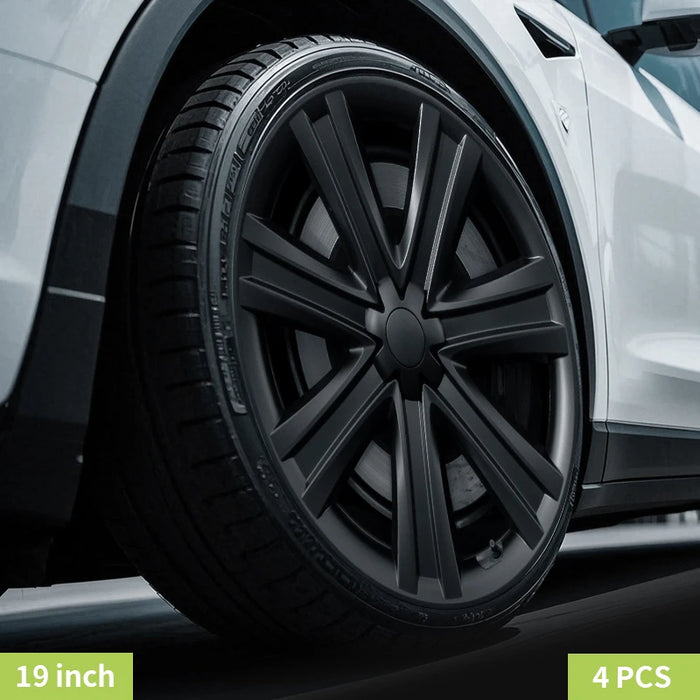 4PCS Wheel Cap Design For Tesla Model Y 2020-2024 19 Inch Right＆Left Hubcaps Cyclone Cover Wheel Cover Replacement Accessories - Samanta Factory