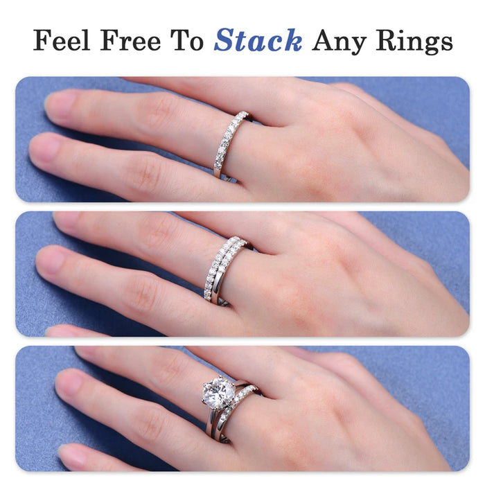 Moissanite Engagement Ring – 2.0ct Round Center Stone