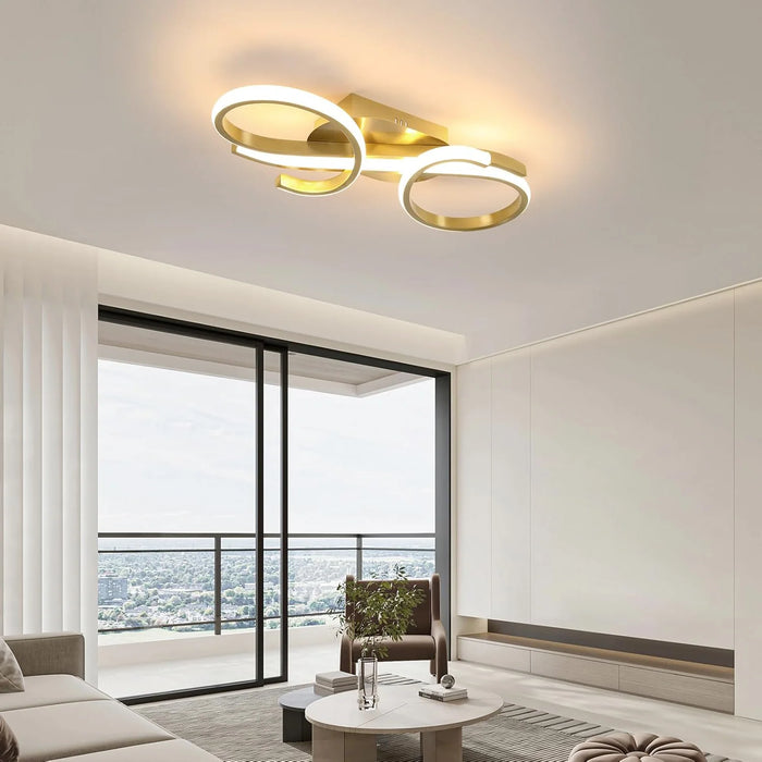 Modern Ceiling Light – 36W Gold Surface-Mounted Fixture with Warm White LED