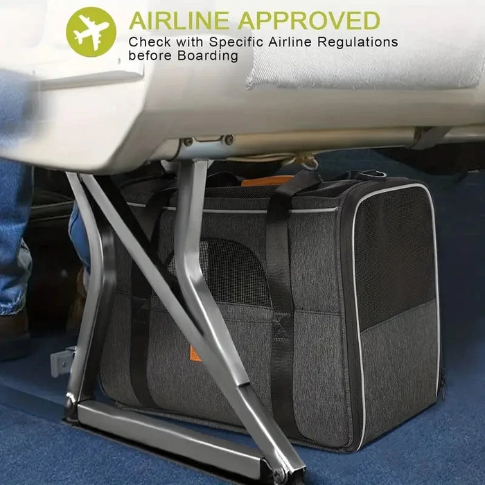 Airline-Approved Pet Carrier Bag – Breathable & Safe Travel Crate for Small Pets