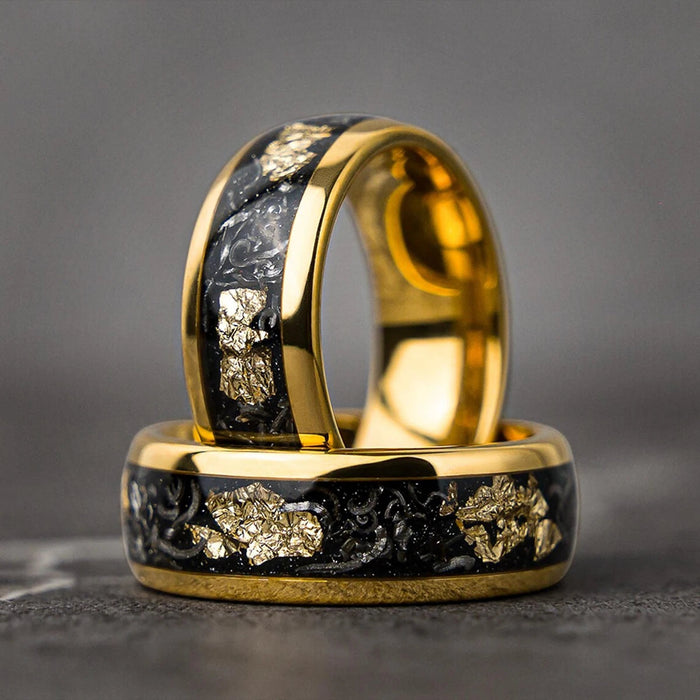 Men’s Tungsten Wedding Band – 18K Gold Plated Finish SF